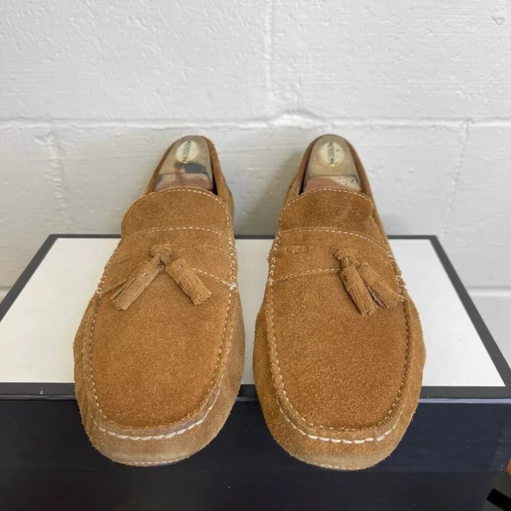 Donald J Pliner Men's Brown Suede Tasseled Loafer Slip On Driving Shoes Sz 12 M